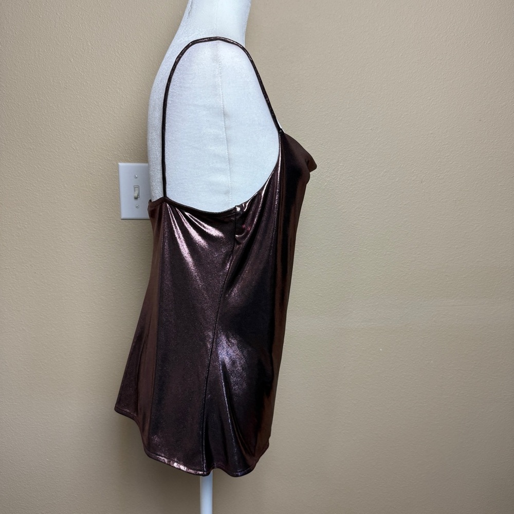 Zara Metallic Draped Cowl Neck Camisole, Small - Picture 4 of 8